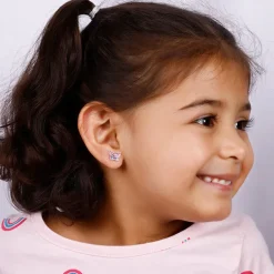 Silver Sparkly Butterfly Kids Earrings (4-12 yrs)