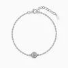 Silver Sphere Floral Bracelet Rakhi