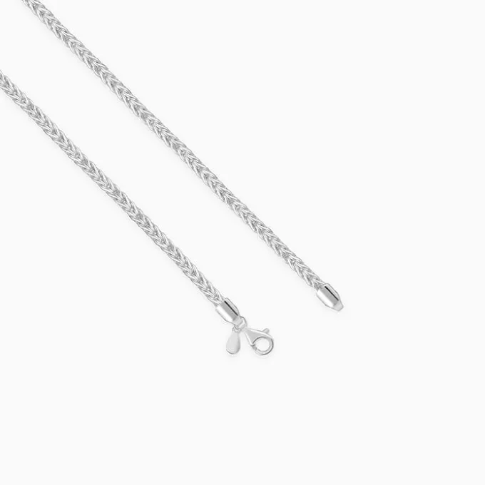 Silver Spiga Wheat Chain for Him