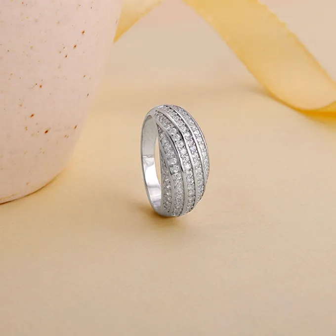 Silver Spired Dome Ring