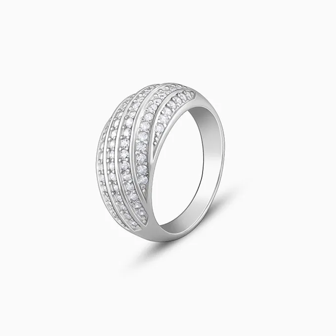 Silver Spired Dome Ring
