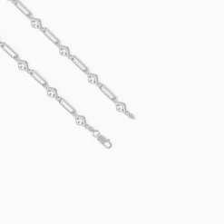 Silver Square & Bar Chain For Him