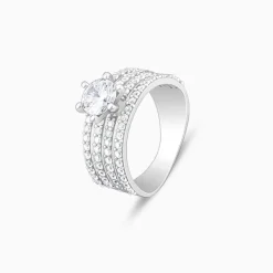 Silver Stacked Shine Ring