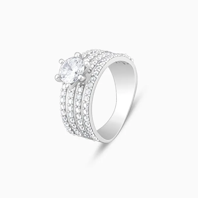 Silver Stacked Shine Ring