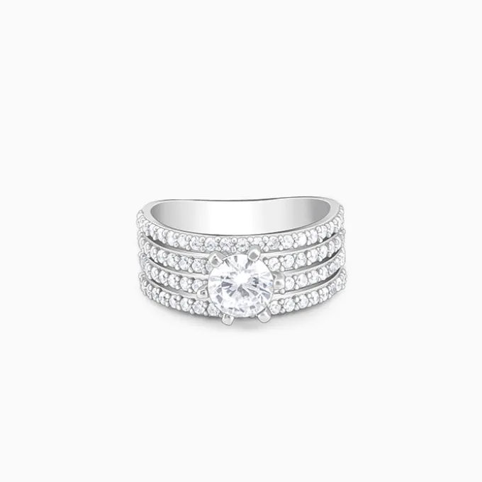 Silver Stacked Shine Ring