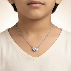 Silver Star Glow Kids Pendant with Link Chain