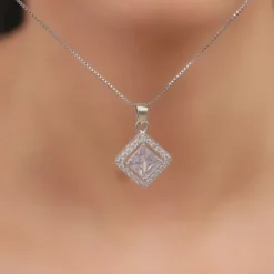 Silver Starlight Sparkle Pendant With Box Chain