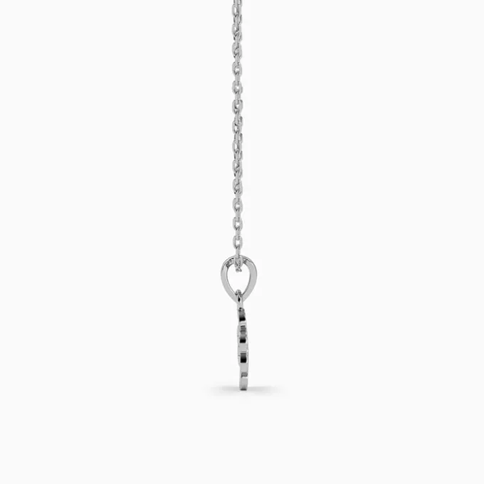 Silver Starlit Floral Pendant with Link Chain