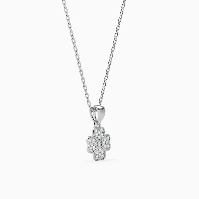 Silver Starlit Floral Pendant with Link Chain