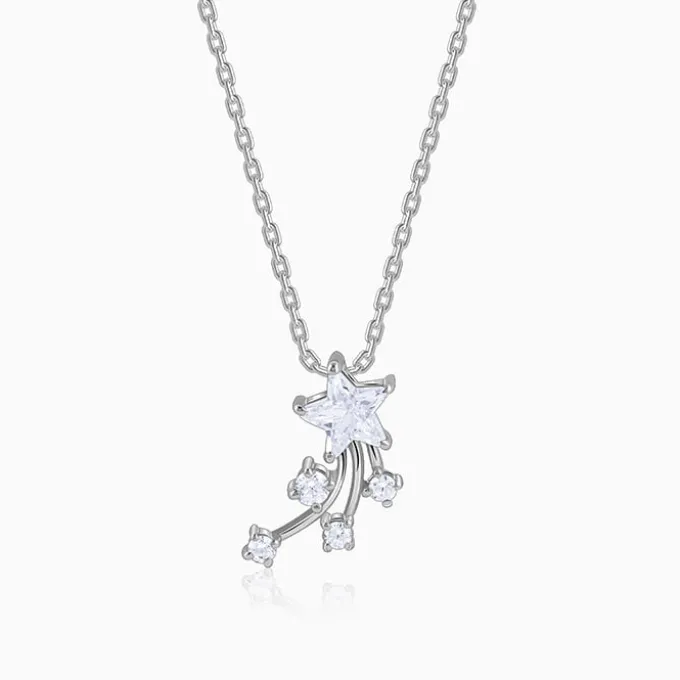 Silver Starlite Pendant With Link Chain