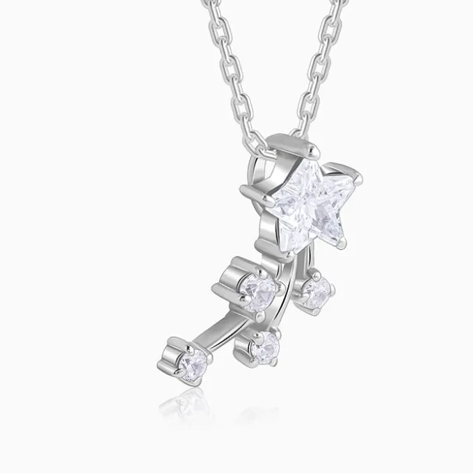 Silver Starlite Pendant With Link Chain