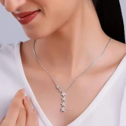 Silver Starry Drop Necklace