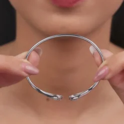 Silver Stayin' Alive Cuff Bracelet