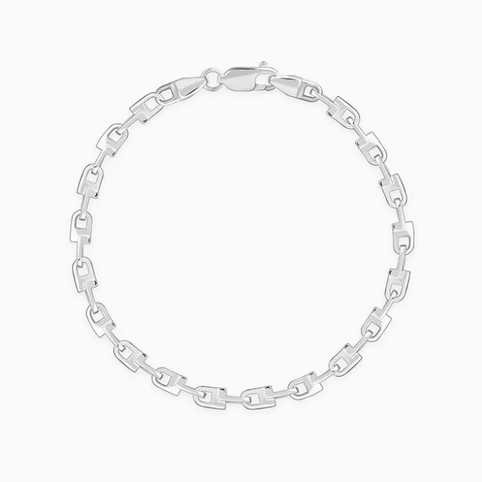 Silver Steel Stride Bracelet For Him