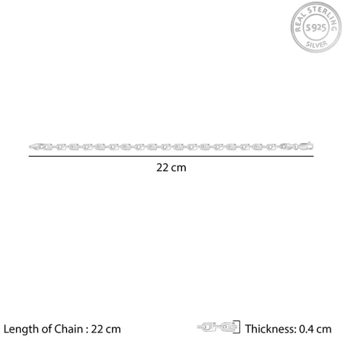 Silver Steel Stride Bracelet For Him