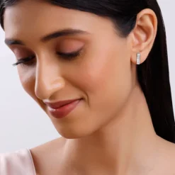 Silver Stellar Bar Earrings