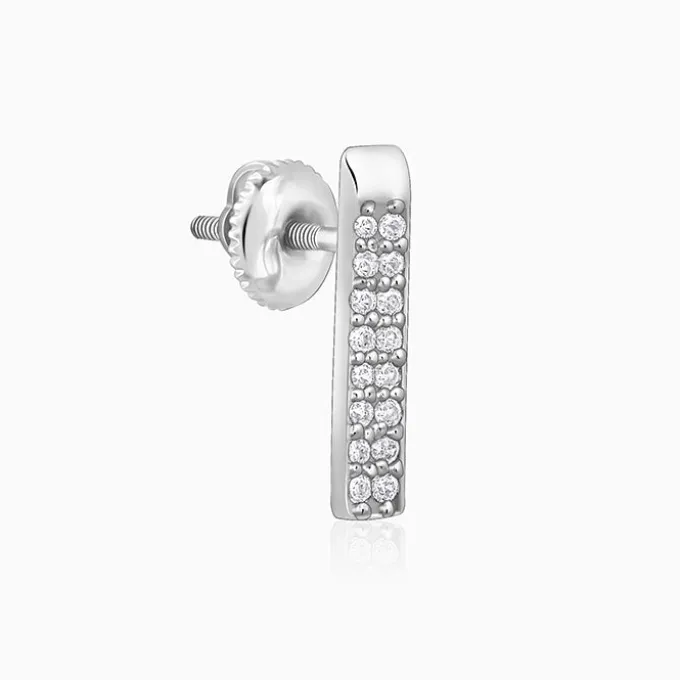 Silver Stellar Bar Earrings