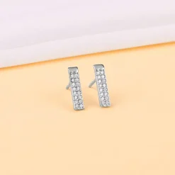 Silver Stellar Bar Earrings