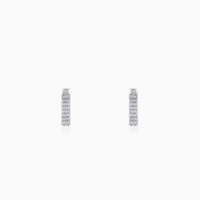 Silver Stellar Bar Earrings