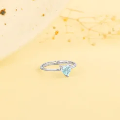 Silver Stereo Hearts Ring