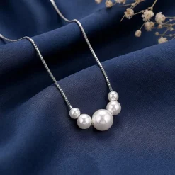 Silver Still Pearl Necklace