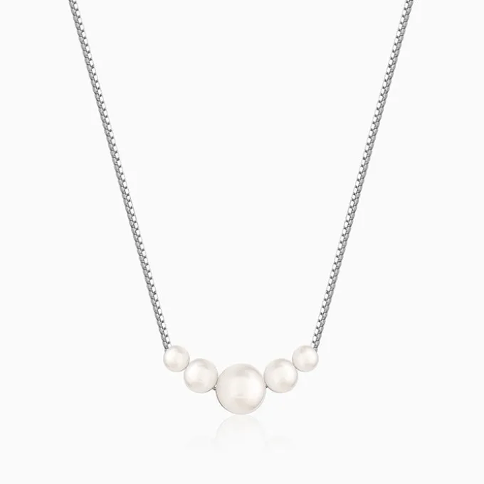 Silver Still Pearl Necklace