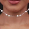 Silver String of Pearls Layered Bracelet