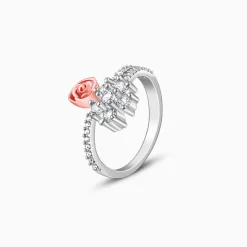 Silver Studded Rose Ring