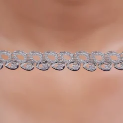 Silver Studded Wave Necklace