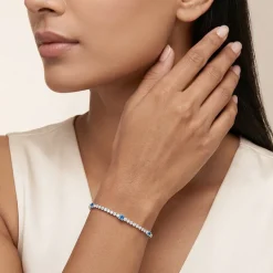 Silver Subtle Shine Tennis Bracelet (Size 18 cm)