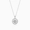 Silver Sun Flares Pendant With Link Chain