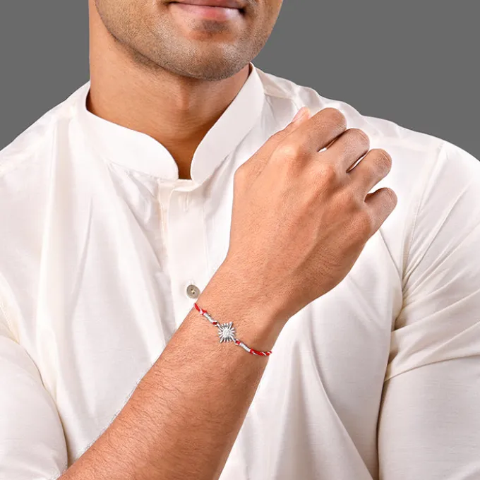 Silver Sunburst Rakhi