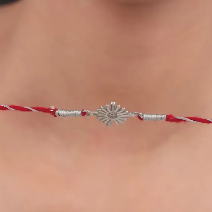 Silver Sunburst Rakhi