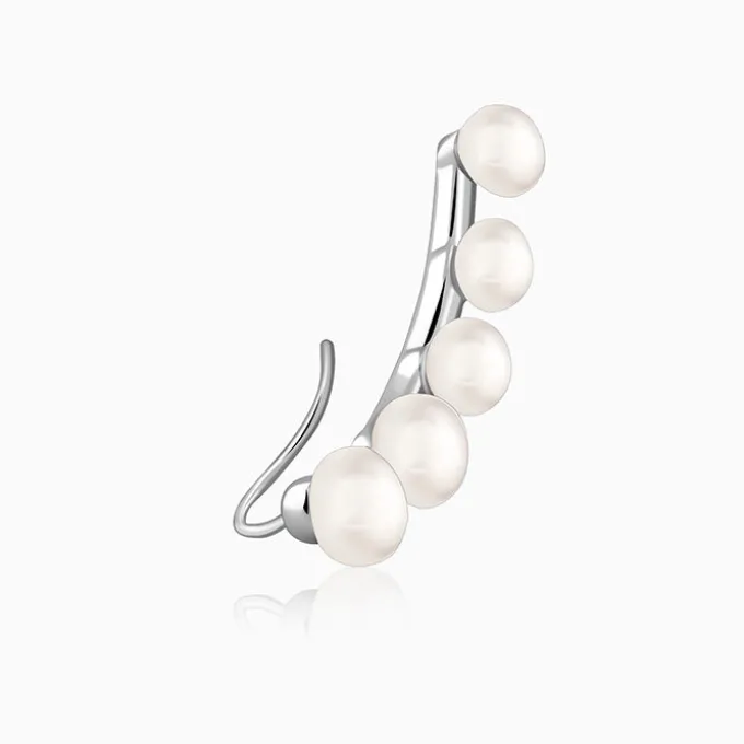 Silver Susan Pearl Climber Earrings