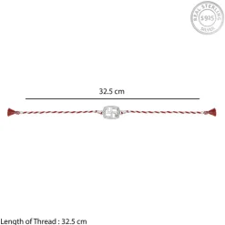 Silver Swastik In Square Rakhi