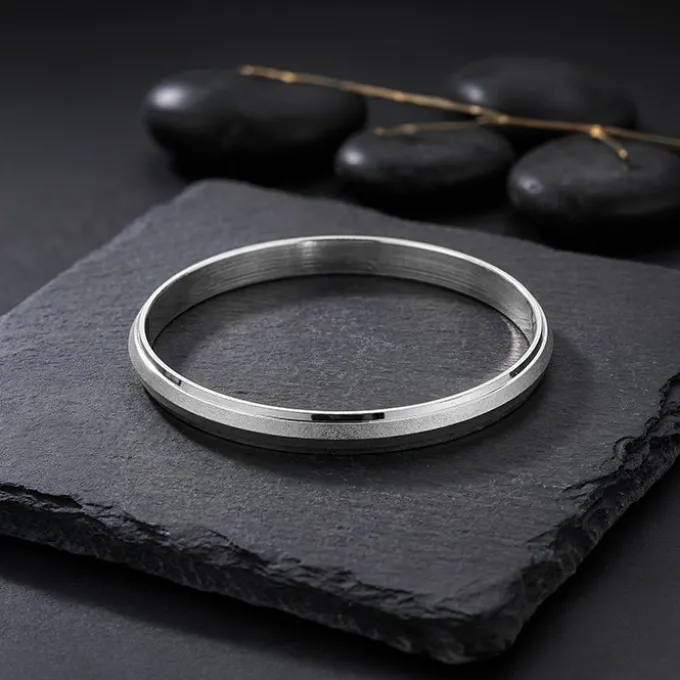 Silver Tejvik Kada For Him (Size 6.77)