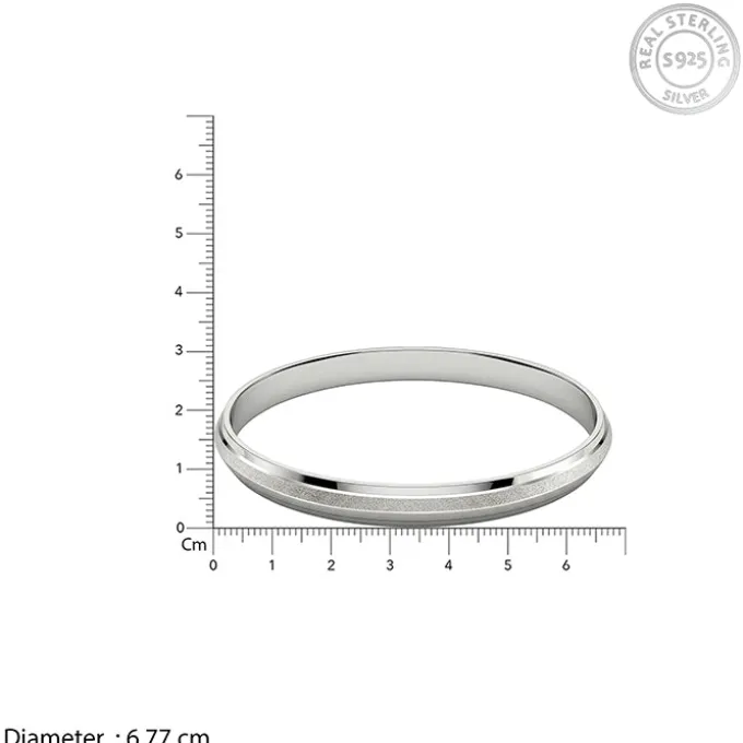 Silver Tejvik Kada For Him (Size 6.77)