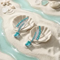 Silver Thelxipeia Climber Earrings