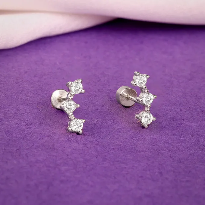 Silver Thria Ear Piercings
