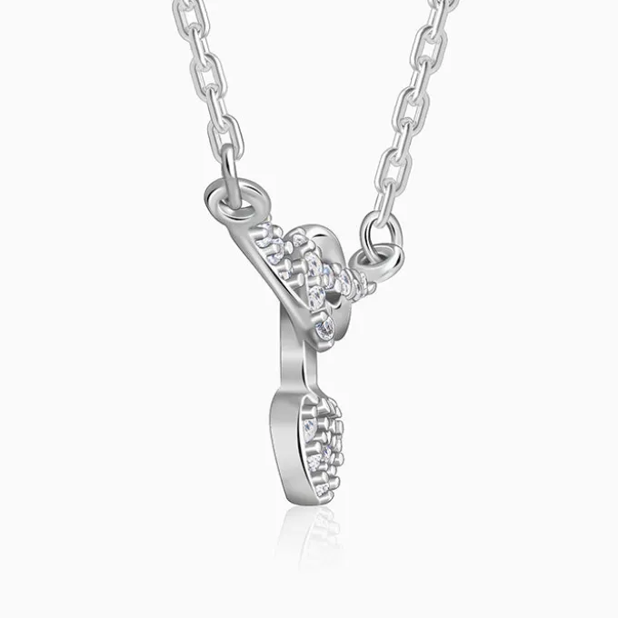 Silver Tied Heart Necklace