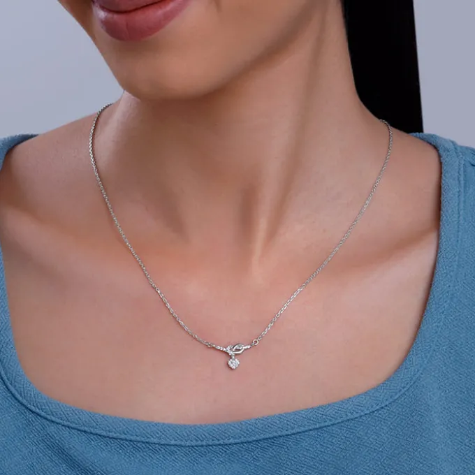 Silver Tied Heart Necklace