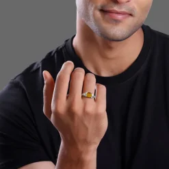 Silver Tiger Eye Men Ring For Him