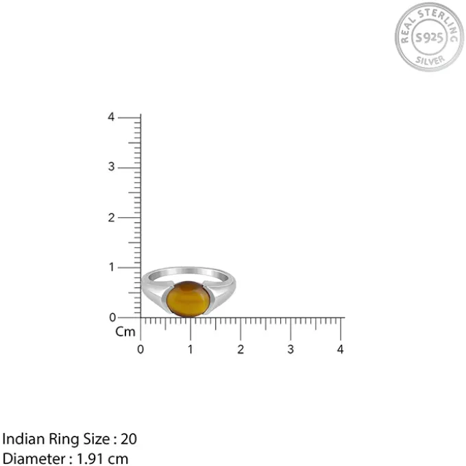 Silver Tiger Eye Men Ring For Him