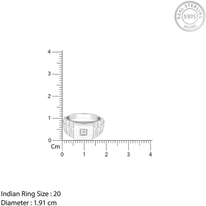 Silver Titan Square Ring For Him