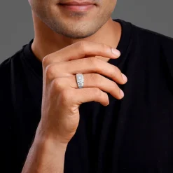 Silver Titan Square Ring For Him