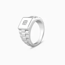 Silver Titan Square Ring For Him