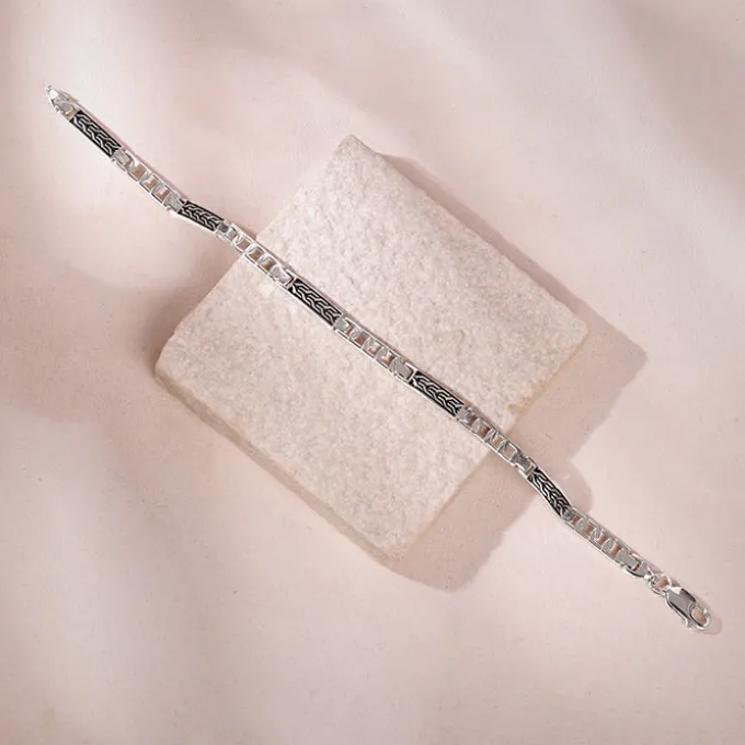 Silver Titan Weave Bracelet For Him