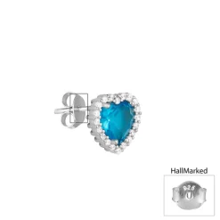 Silver Titanic Heart Of The Ocean Studs