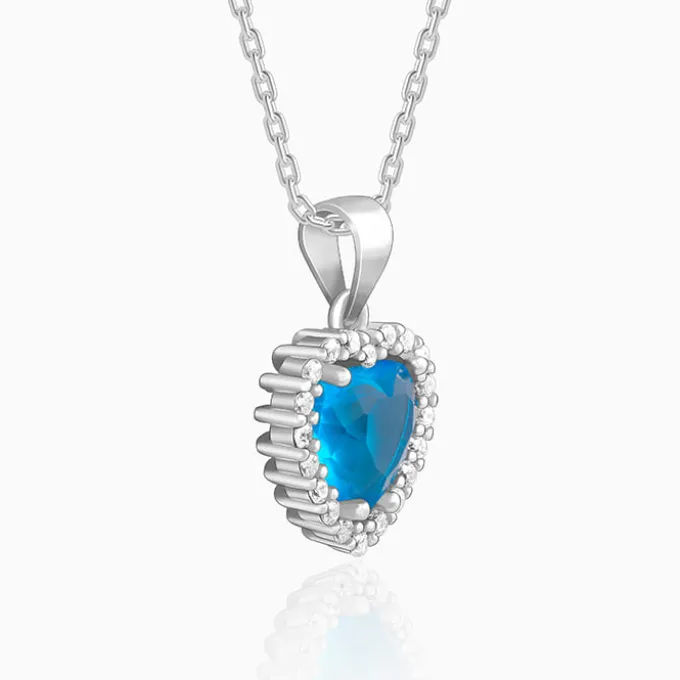 Silver Titanic Heart Of The Ocean Pendant With Link Chain