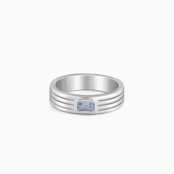 Silver Topaz Crown Ring For Him